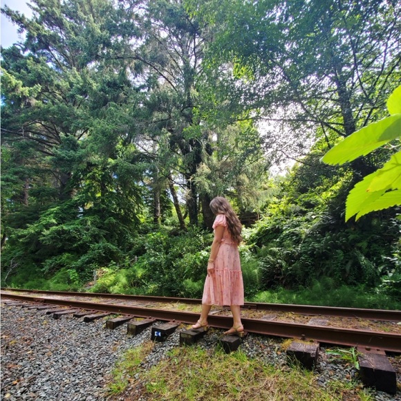 LoveShackFancy x Target Collab Pink Midi Dress - Size 10 Whimsical Boho Summer - Picture 3 of 15